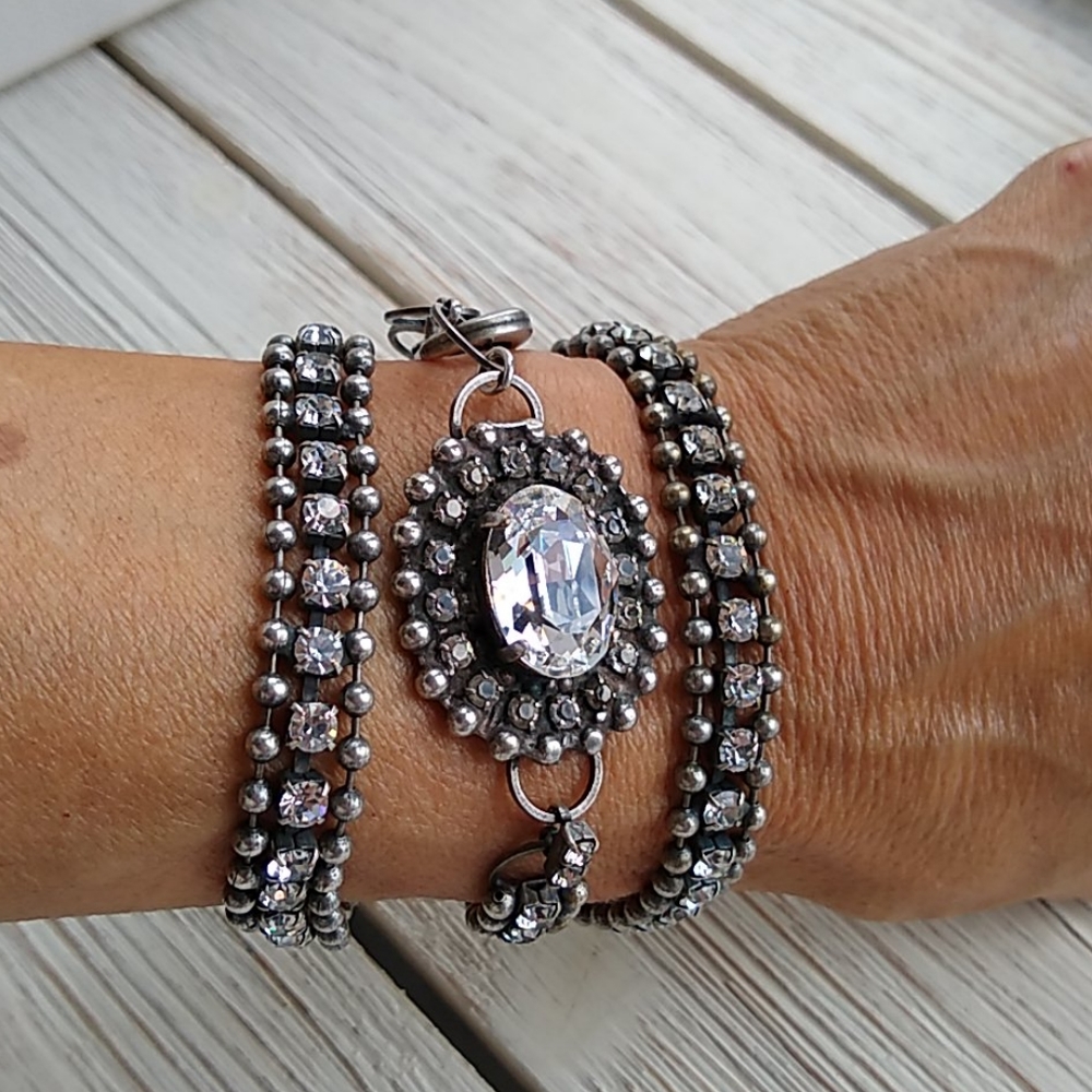 TwoinOne NECKLACE/BRACELET Clear Swarovski Crystal